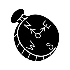 A compass in black and white colors. Clip art for your projects.