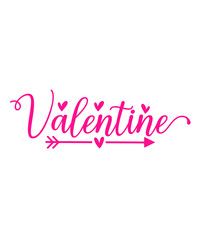 Valentine’s Day typography text on plain white transparent isolated background for card, shirt, hoodie, sweatshirt, apparel, tag, mug, icon, poster or badge