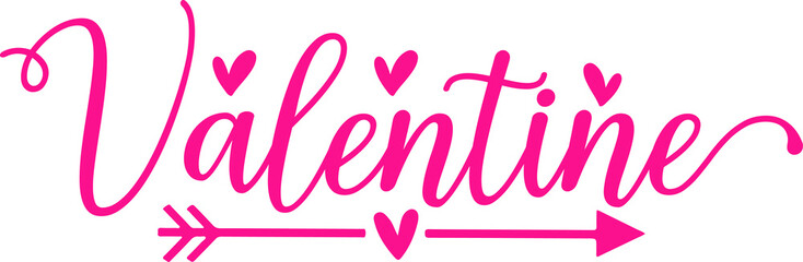 Valentine’s Day typography text on plain white transparent isolated background for card, shirt, hoodie, sweatshirt, apparel, tag, mug, icon, poster or badge
