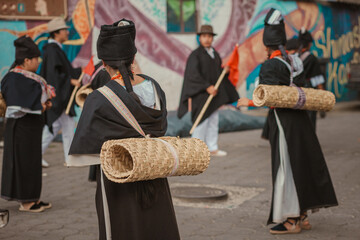 Traditional Kichwa Celebration in Otavalo: Indigenous Dance and Totora Crafts