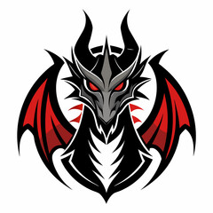 Dragon Logo for T-Shirt Design: Silhouette Vector Art Illustration.