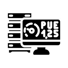 power usage effectiveness meter glyph icon vector. power usage effectiveness meter sign. isolated symbol illustration