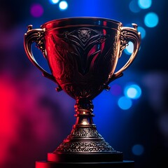 Beautiful esports light metal trophy cup for big winner