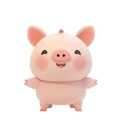 Fototapeta premium A piggy bank shaped like a cute animal, isolated in white, white background