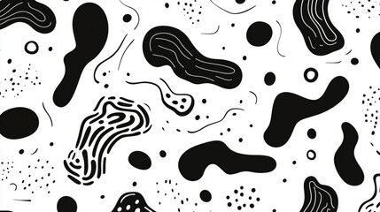 Abstract patterns with doodle shapes, curves, and lines for trendy illustrations