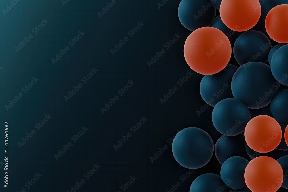 Aufkleber a vibrant abstract image featuring clusters of red and blue spheres against a dark background, creat