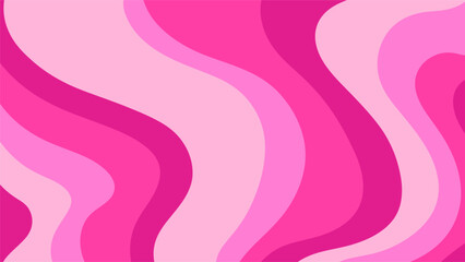 Pink Wavy Abstract Background, Trendy Psychedelic Retro Style Design. 