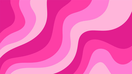 Pink Wavy Abstract Background, Trendy Psychedelic Retro Style Design. 
