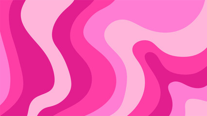 Pink Wavy Abstract Background, Trendy Psychedelic Retro Style Design. 