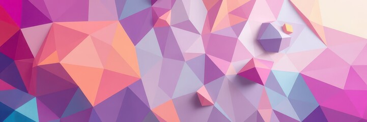 Obraz premium Abstract geometric shapes, low-poly style, vibrant color gradients, background texture, shapes, stylish