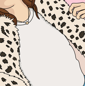  Illustration of a Woman in a Leopard Print Jacket