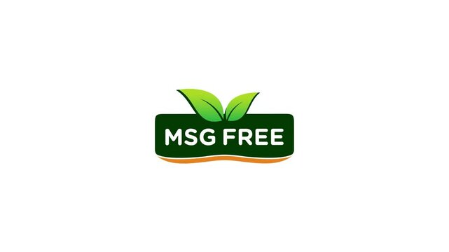 Msg free. Glutamate no added food package icon. Monosodium glutamate. Motion graphics 4k