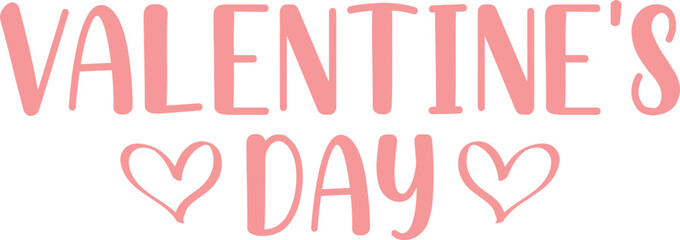 Valentine’s Day typography text on plain white transparent isolated background for card, shirt, hoodie, sweatshirt, apparel, tag, mug, icon, poster or badge
