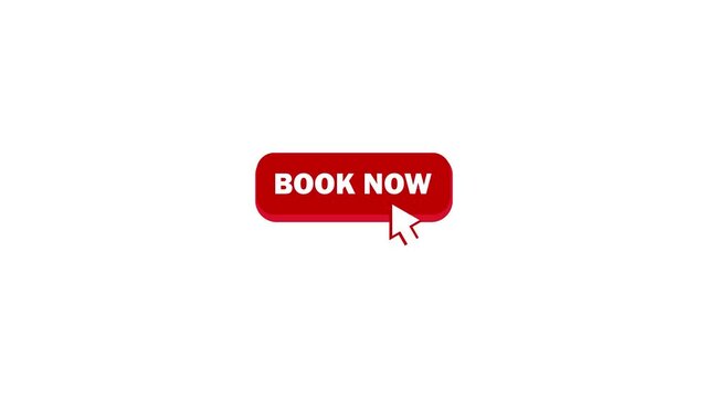 Book now. Online order concept. Promotion sign. Advertising with red book now for web background design. Motion graphics.