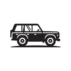 Car silhouette vector black and white illustration
