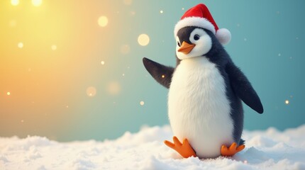 Funny New Year's penguin