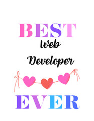 Best Ever Text Design with Heart Garland - Appreciation Typography Art