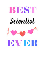 Best Ever Text Design with Heart Garland - Appreciation Typography Art