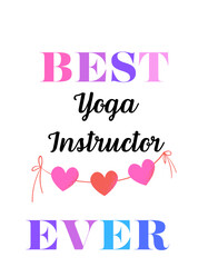 Best Ever Text Design with Heart Garland - Appreciation Typography Art