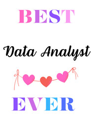 Best Ever Text Design with Heart Garland - Appreciation Typography Art
