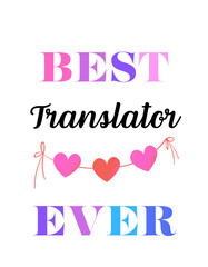 Best Ever Text Design with Heart Garland - Appreciation Typography Art