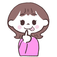 美味しそうだなと見つめる女性正面イラスト