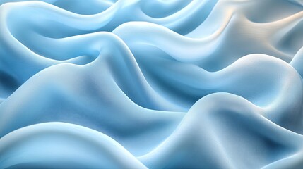 Obraz premium Soft Blue Fabric Waves in Smooth Cascading Light
