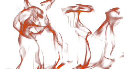 Fire flames burning with red hot sparks on transparent background and texture effects