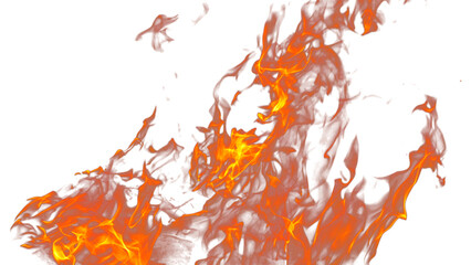 Fire flames burning with red hot sparks on transparent background and texture effects © MFKRT