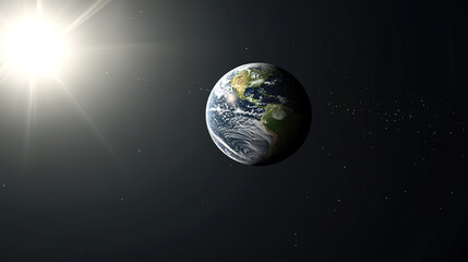 Fototapeta premium Earth axis diagram illustration showing the tilt of the Earth's rotational axis relative to its orbital plane, explaining the cause of seasonal changes and the distribution of sunlight. 