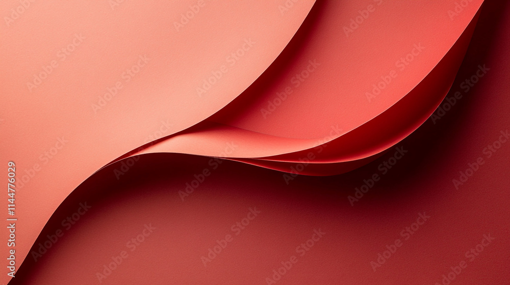 Aufkleber vibrant red paper curves creating an abstract composition appealing to minimalist design aesthetics