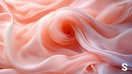 Obraz premium Soft Peach Fabric with Radiant Curves