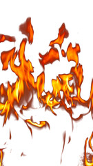 Fire flames burning with red hot sparks on transparent background and texture effects © MFKRT