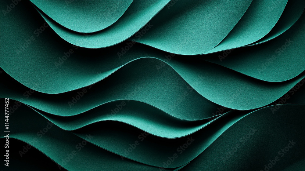 Aufkleber elegant waves of teal paper create a soothing textured background for creativity and design projects