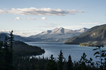 Northern Canada Rocky Mountains over a lake