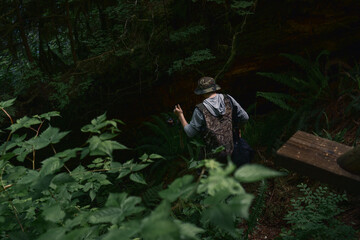 Fisherman in the woods