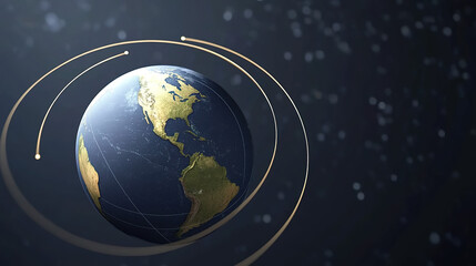 Naklejka premium Earth axis diagram illustration showing the tilt of the Earth's rotational axis relative to its orbital plane, explaining the cause of seasonal changes and the distribution of sunlight. 