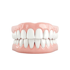 Obraz premium Healthy teeth and gums dental care concept perfect white teeth isolated on white background human jaw model for dentistry medical or healthcare whitening advertisement hygiene concept oral care