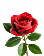 Naklejka premium red rose isolated on white background