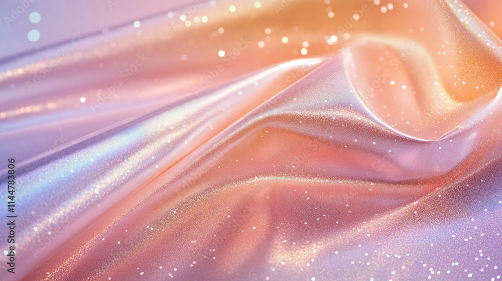 Aufkleber shimmering fabric in soft pastel colors with delicate sparkle effect in a well-lit setting