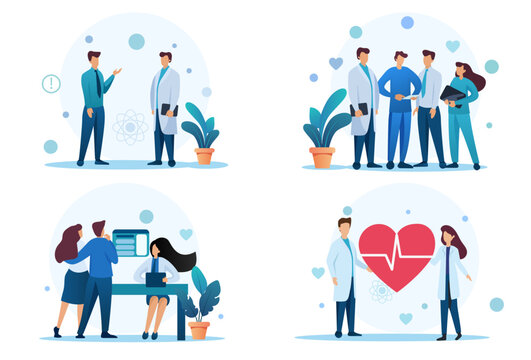 healthcare medical profession illustration personnel concept design communication professional consultation