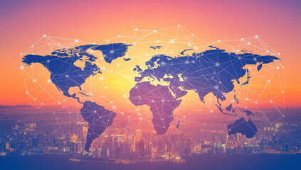 Global Value Chains Connecting Manufacturers, Suppliers, and Distributors – Conceptual Illustration of International Trade and Supply Chain Networks