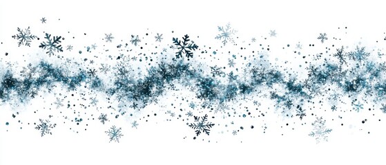 Blue line with snowflakes on it. Banner