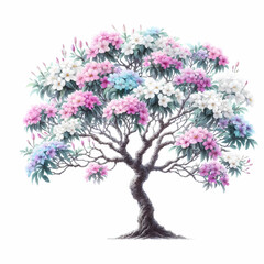flower tree image on white background