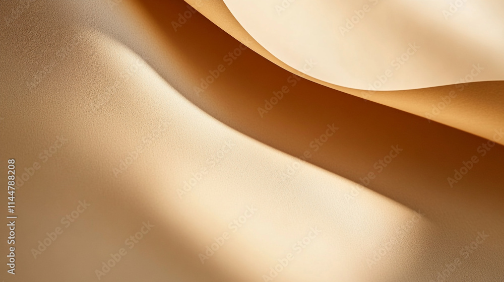 Poster soft beige fabric draping gracefully in natural light creating subtle shadows and textures