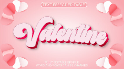 editable text effect valentines day vector