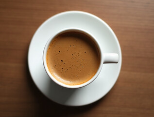 Fototapeta premium cup of coffee top view, generative ai