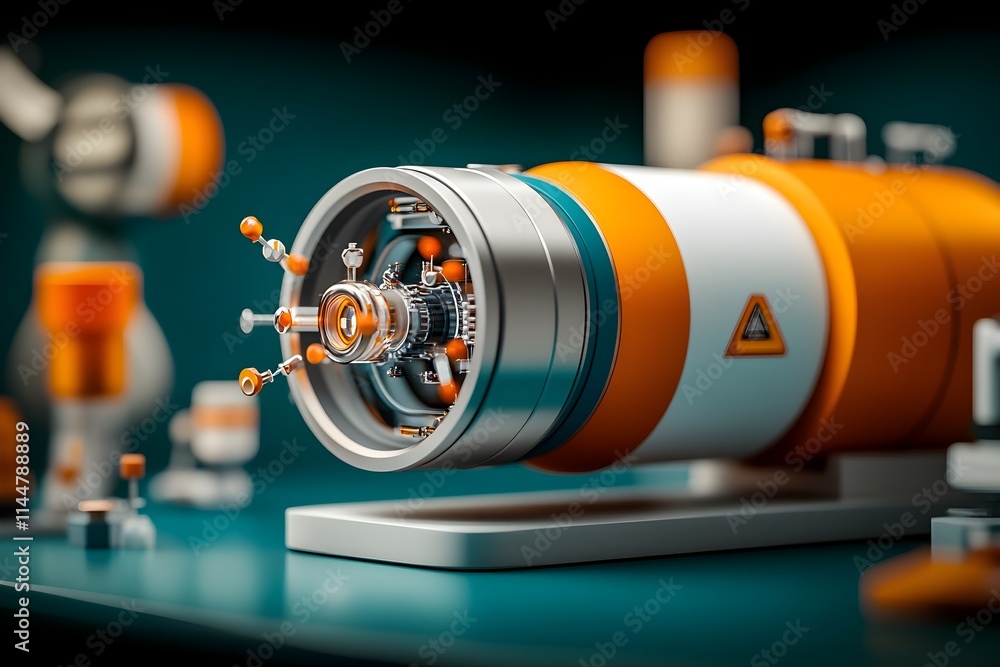 Poster intricately calibrated spectrophotometer measuring light absorption in futuristic laboratory setting