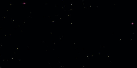 Small white stars on a black background. Cosmic background. Vector