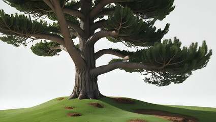 Fototapeta premium A alone big tree in the grass